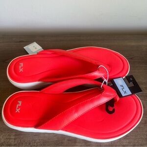 FLX Women's Comfort Flip Poppy Red Sandal Size 10 #033